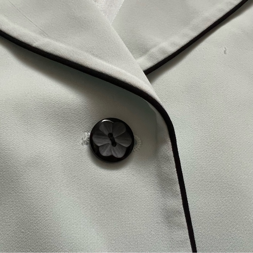 Vintage KASPER mint green blazer with black piping sz 16 - Picture 6 of 11
